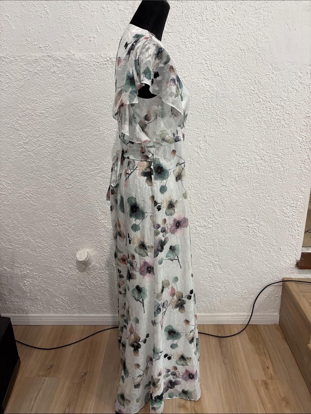 Anthropologie Hutch Pietrina Floral Wrap Maxi Dress White Size Small - Picture 7 of 11